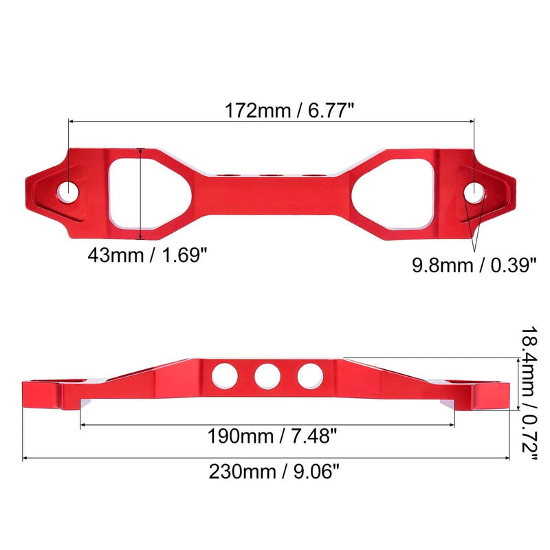 Honda Civic 190mm Red Aluminum Alloy Battery Tie Down Bracket (1996-2000)