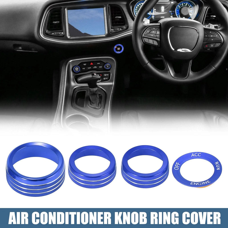 Dodge Air Conditioner Knob Ring Covers & Engine Start Button Cover Set