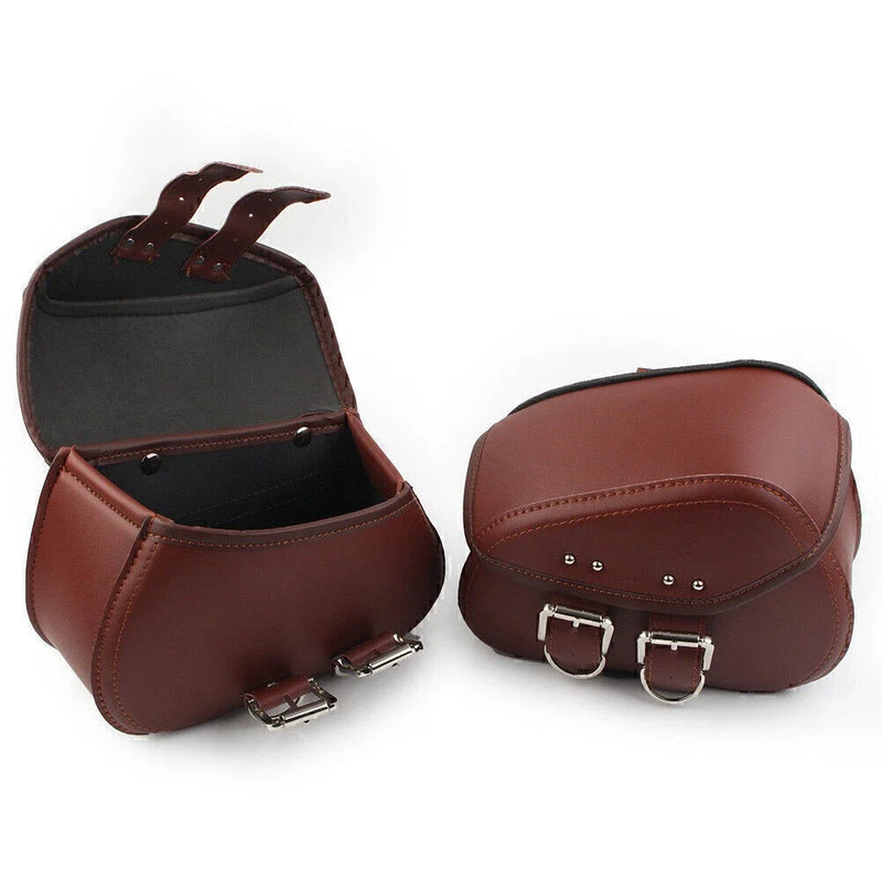 Harley Sportster Dyna Universal PU Leather Saddle Bags