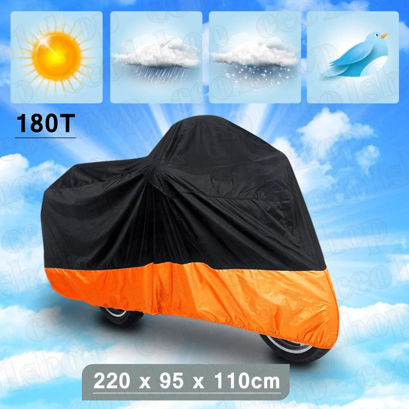 Kawasaki Ninja 250 250R EX250 Black+Orange Outdoor Motorcycle Cover