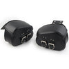 Sportster Dyna Motorcycle Black PU Leather Saddle Bags