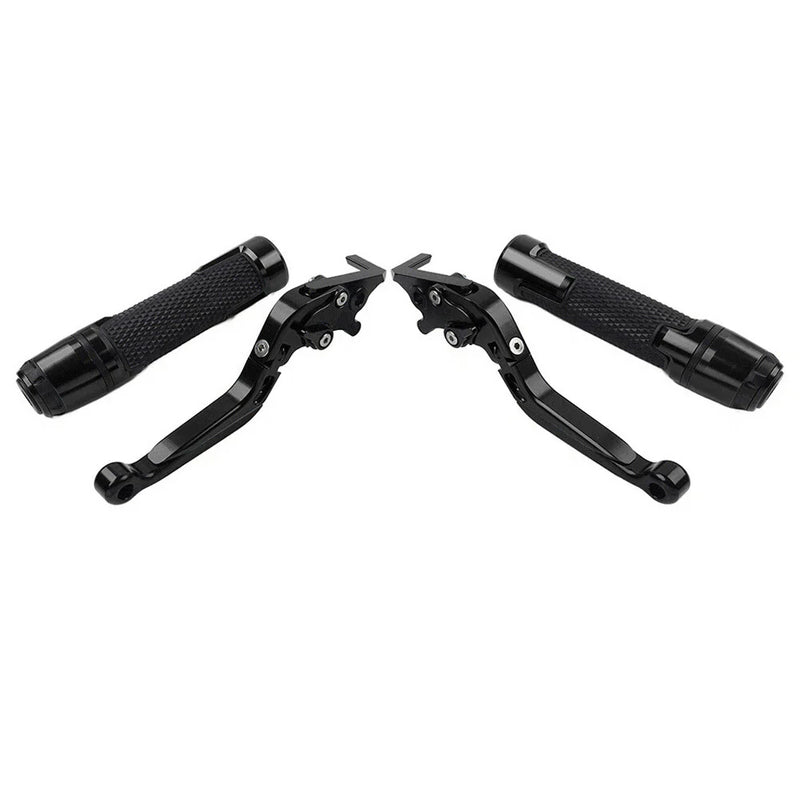 Yamaha YZF R1 R6 Black Extendable Brake Clutch Lever Grip Set