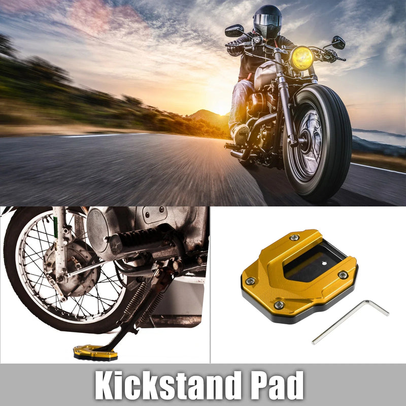 BMW with Wrench Gold Set Aluminum Alloy Motorcycle Kickstand Plate Pad
