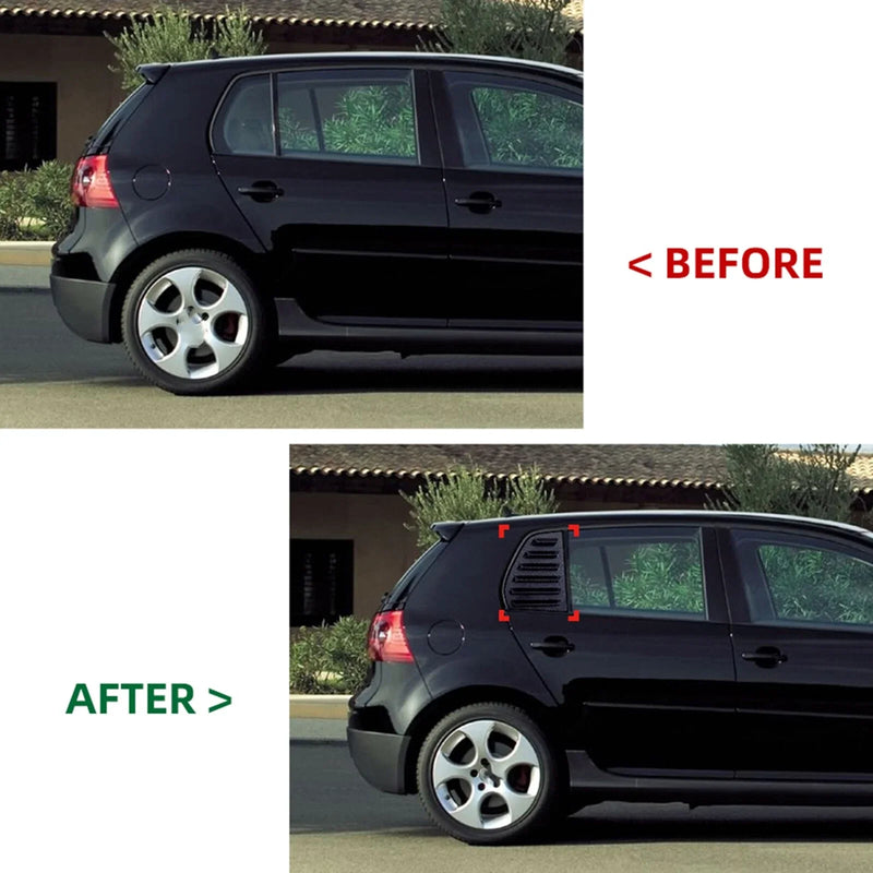 VW GOLF5 (2003-2009) 2 x Gloss Black Rear Window Louver Trim