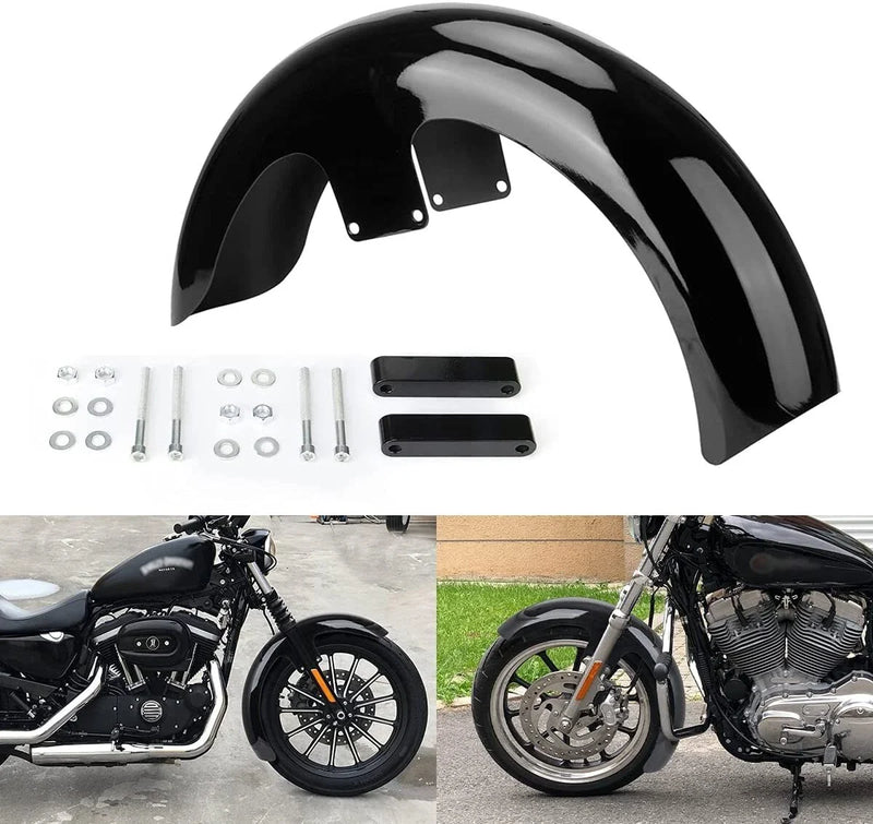 Harley Baggers Touring Road Glide 21" Gloss Black Wrap Front Fender (2014-2023)