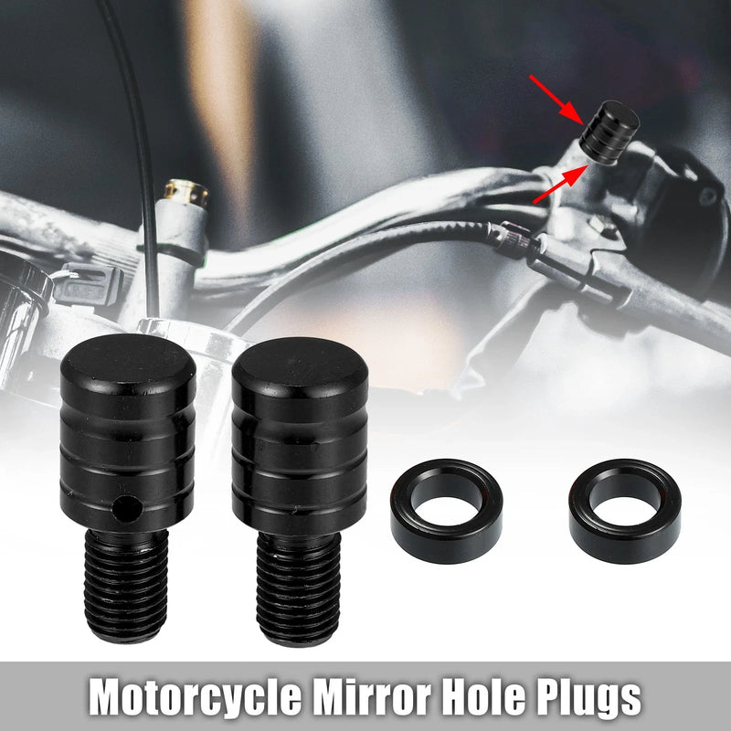 Motorcycle Right and Left Rearview Mirrors 2 x M10x1.25 Cap Screws