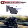 Motorcycle 1 Pc Motorcycle Riding Goggles Black White Triacetyl Cellulose