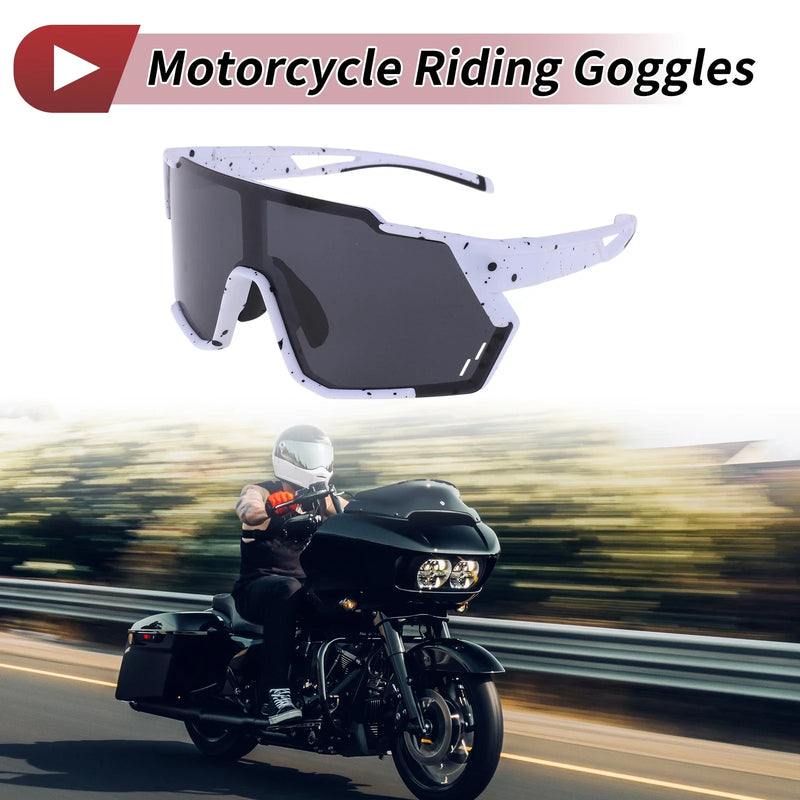 Motorcycle 1 Pc Motorcycle Riding Goggles Black White Triacetyl Cellulose