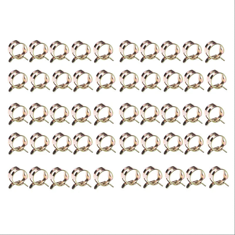 Fuel Oil Line Silicone Vacuum Hose 50pcs 5/16" 8mm Spring clip clamp