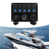 Truck Caravan Switch Panel / Aluminium Waterproof / 12V–24V, 3-Port