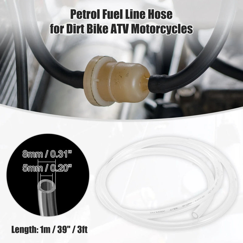 Gas Tube 0.31'' x 3ft Clear Motorcycle Dirt Bike Fuel Vent Line Hose Petrol