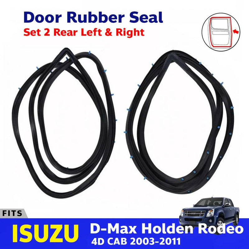 Door Rubber Seal Weatherstrip Rear LH+RH Fits Isuzu D-Max TFR 4D Pickup 2003-11