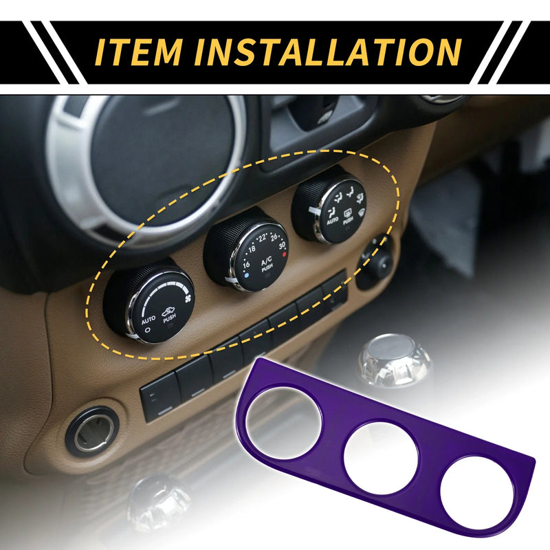 Jeep Wrangler JK (2011-2017) Purple AC Switch Button Control Cover Trim