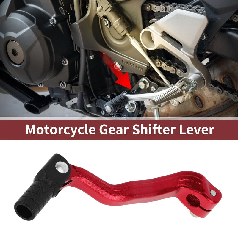Bosuer M4 Folding Gear Shifter Lever Red Lever Black Head