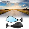 M6 Motorcycle Black Silver Tone Aluminum Mirrors / Rear View / Handlebar
