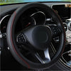 Universal Cars 15" Black & Red PU Leather Steering Wheel Cover