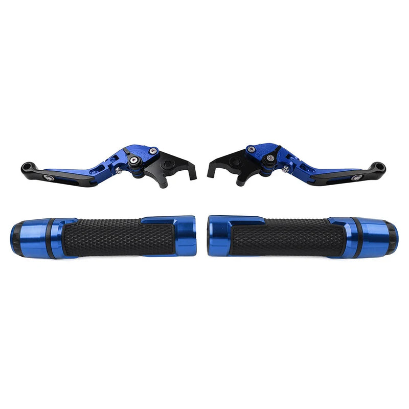 BMW S1000R S1000RR Blue Extendable Brake Clutch Lever Grip Set (2010-2023)