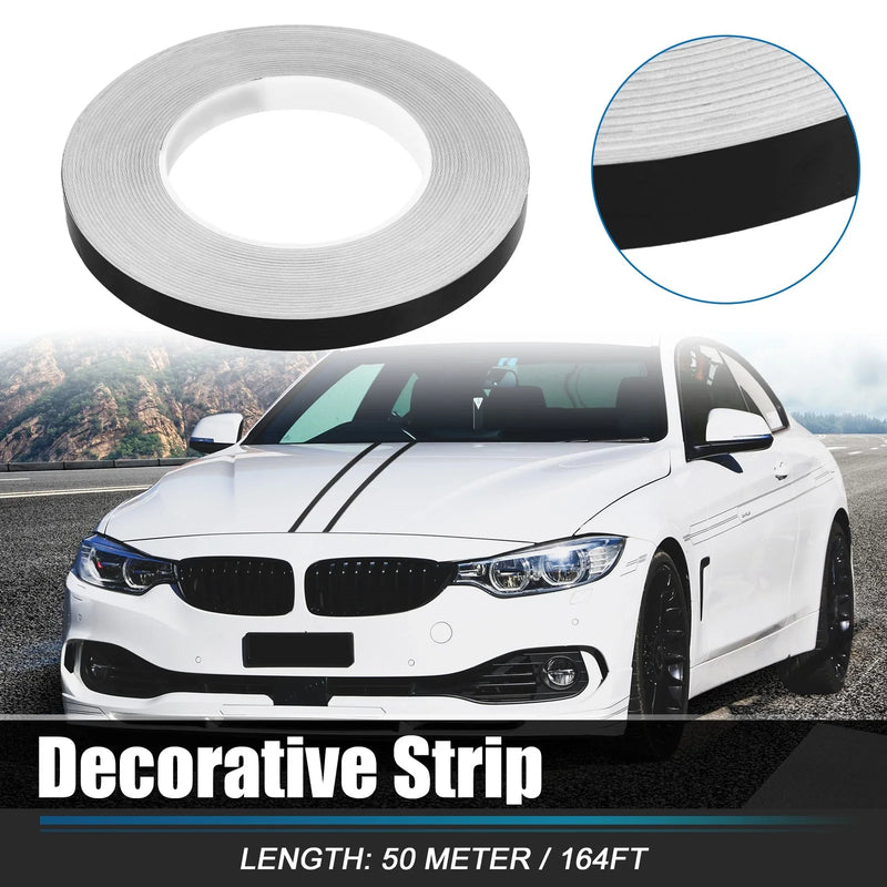 Car Motorcycle 0.5" Width 164ft Length Decorative Strips Waterproof Black