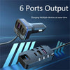 6-Port USB Car Charger 66W Quick Charge 3.0 & PD