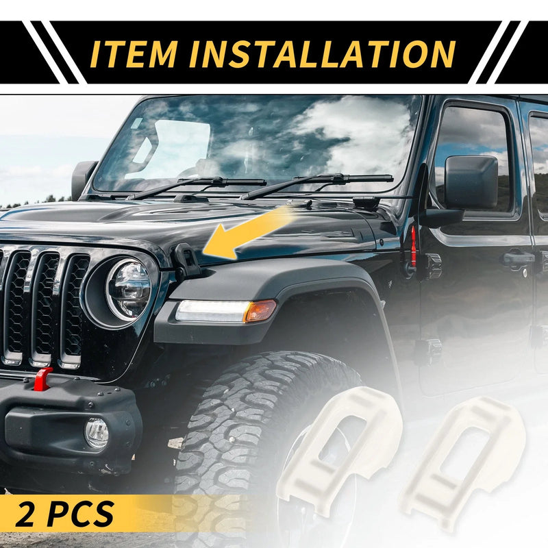 Jeep Wrangler JL JLU Hood Latch Lock Catch Brackets Cover (2018-2023)