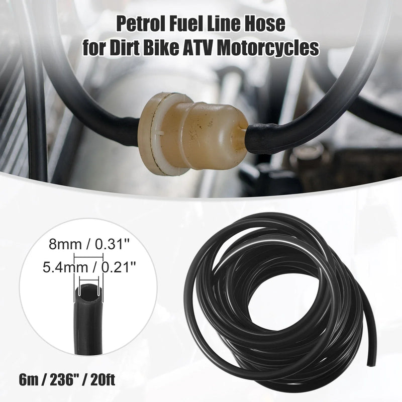 Motorcycle Dirt Bike Fuel Vent Line Hose 0.31'' x 20ft Black