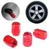 Car Motorcycle Bike Wheel Rim - Red 4 Pcs Aluminum Tire Valve Caps