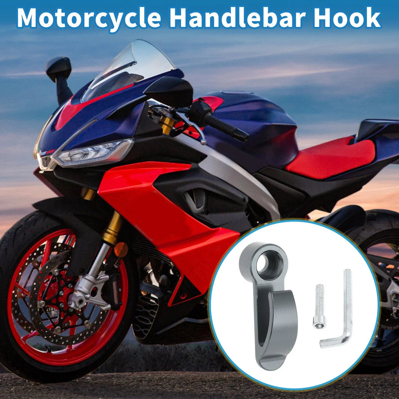 Motorcycle Handlebar Hook / 1 x / Titanium Tone Helmet CNC Hanging Hook