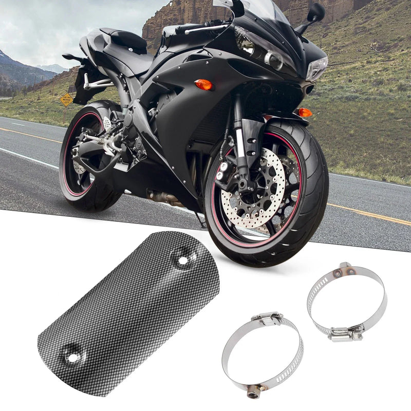 Motorcycle ATV Universal Exhaust Muffler Pipe Protector 5.63'' Black