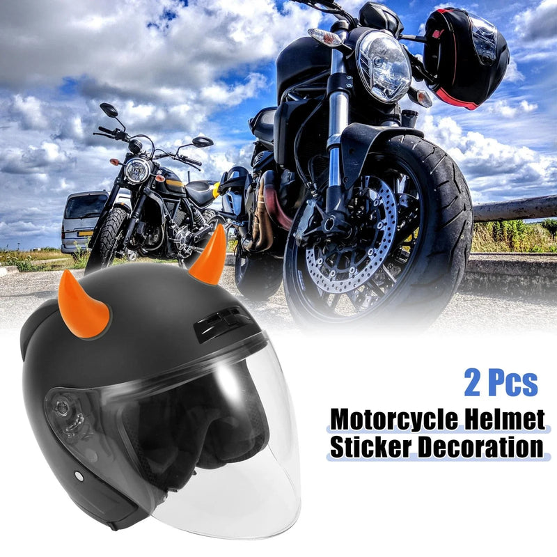 Make Model 2 x Car Motorcycle Helmet Bull Horn Bumper Suction Cup Orange
