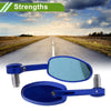 Motorcycle 2 x Rear View Mirrors Oval Shape Handlebar Blue Aluminum Alloy