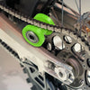 Motorcycle Green 2 x 10mm Drive Chain Pulley Tensioner Rubber Wheel