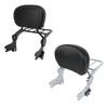Harley Touring Chrome/Black Sissy Bar Backrest Luggage Rack (1997-2008)