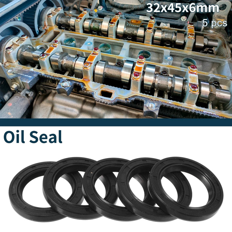 Oil Seal 32x45x6mm NBR Black 5Pcs