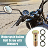 Motorcycle Set 2 x M12x1.25 45mm 6-Hole Hollow Bolt Screw with Washer