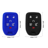 Chevrolet Suburban Silicone Key Fob Case Cover Black Blue (2015-2020)