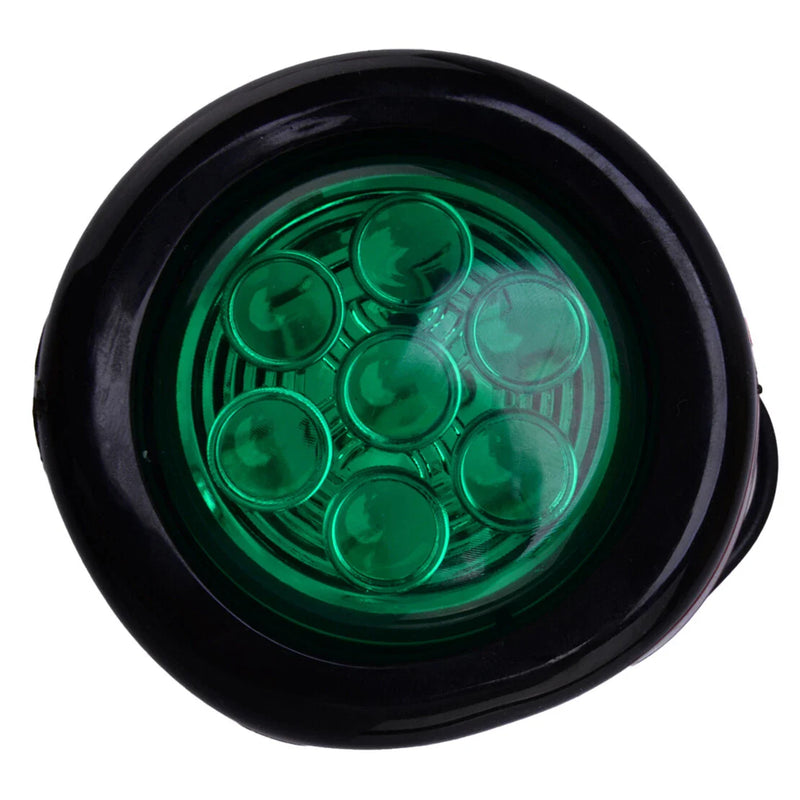 Truck Trailer 12V 4 x 2" Green LED Round Clearance Side Marker Lights