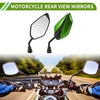 Motorcycle 1 Set Rear View Mirrors Leaf Shape Green Iron Plastic