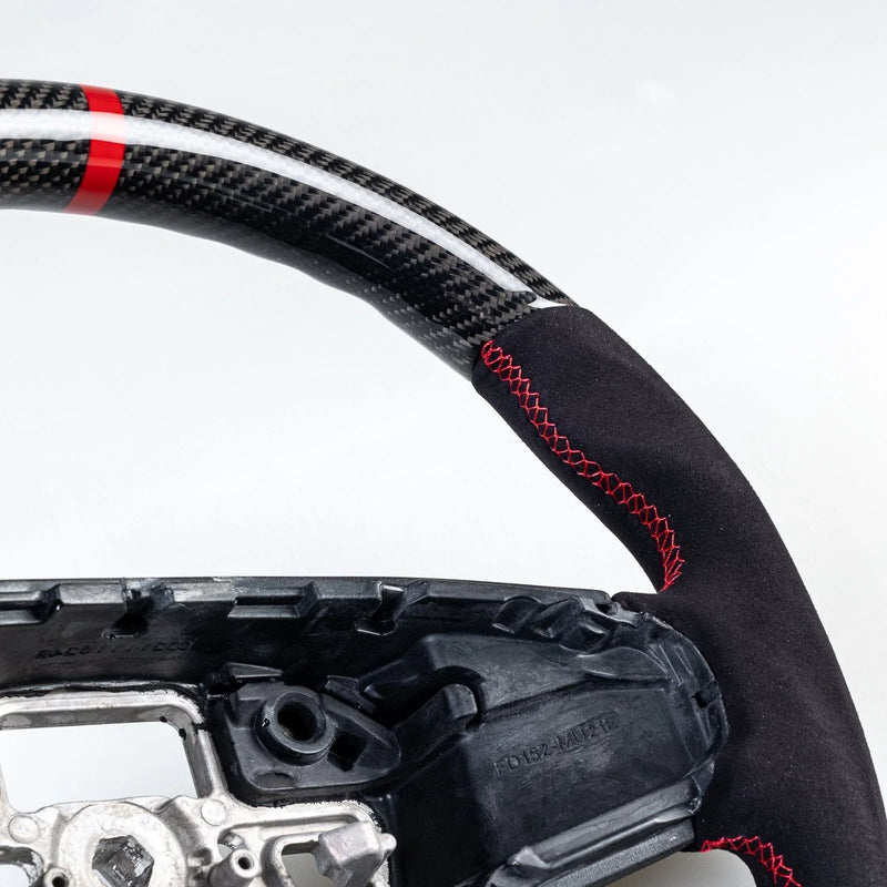 Ford Mustang Mach-E Carbon Flat Bottom Suede Steering Wheel (2021-2024)