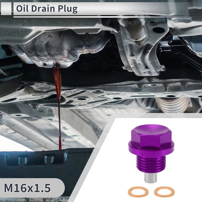 Car Motorcycle Boat Purple M16x1.5 Engine Oil Drain Plug with Gasket