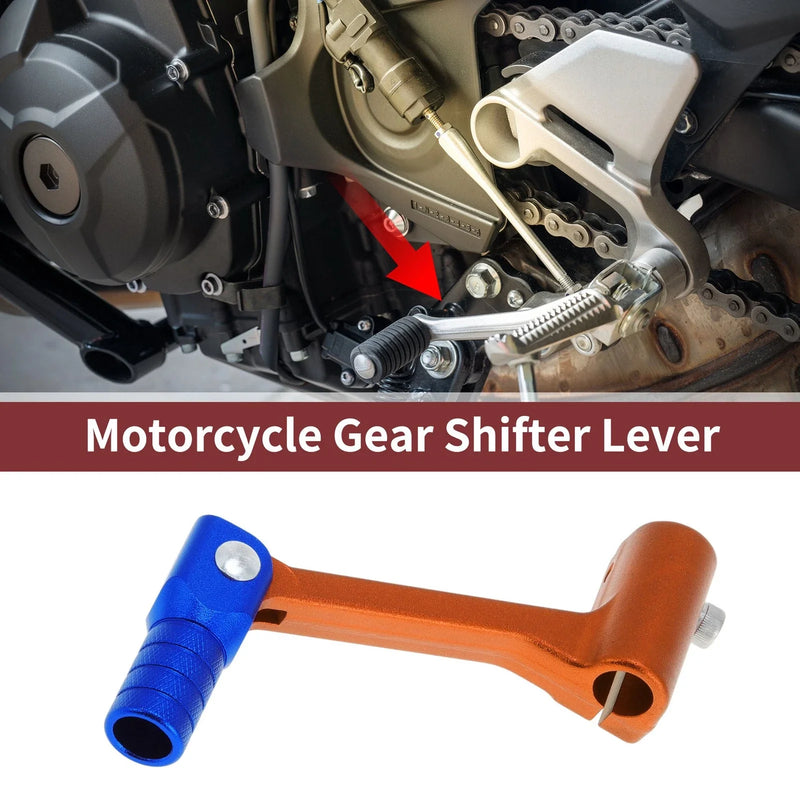 Bosuer Cheetah Orange / Blue Head Folding Motorcycle Gear Shifter Lever