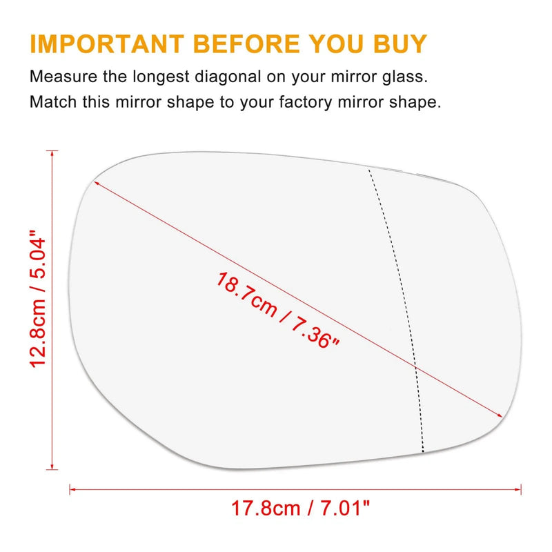 Infiniti Q70 QX30 M70 Q60 Mirror Glass w/ Backing Heated Passenger Side RH