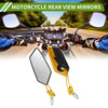Motorcycle M8/M10 Rear View Mirror Polygonal Shape Black Gold Tone Plastic