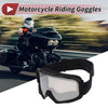 1 Pc Motorcycle Riding Goggles Silver Tone Lens Black Frame PC TPU