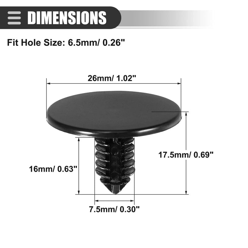 Dodge 10 Pcs Headliner Hood Insulator Retainer Push Pin Clip