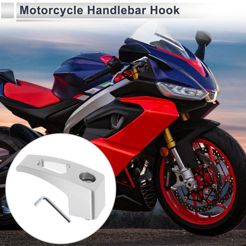 Motorcycle Rectangular Slot Motorcycle Hanging Hook 1 Set Silver Tone 61mm