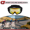 1Pc Motorcycle Riding Goggles Yellow Lens Black Frame PC TPU Cycling Sunglasses