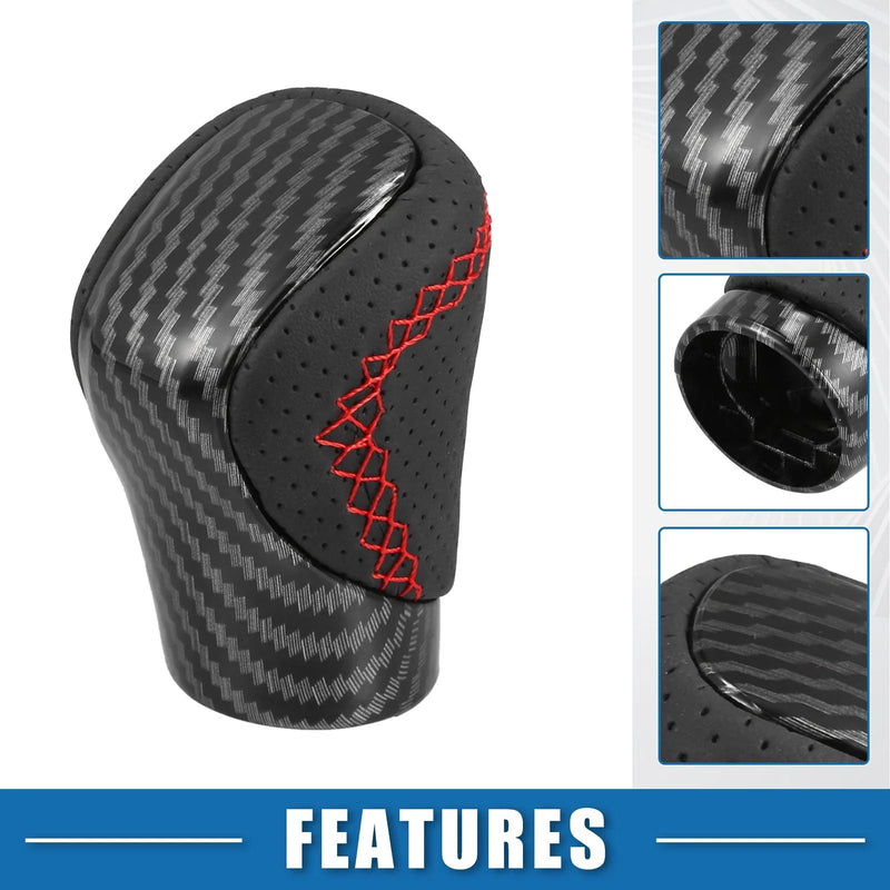 Lexus - Faux Leather with Red Thread Carbon Fiber Gear Shift Knob