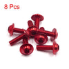 Motorcycle 8 x M6 x 20mm Red Hexagon License Plates Fairing Bolts Screws