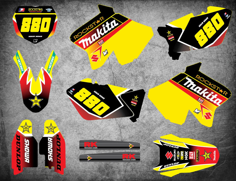 Suzuki RM 125 (2006-2018) PODIUM STYLE Stickers Custom Graphics Full Kit