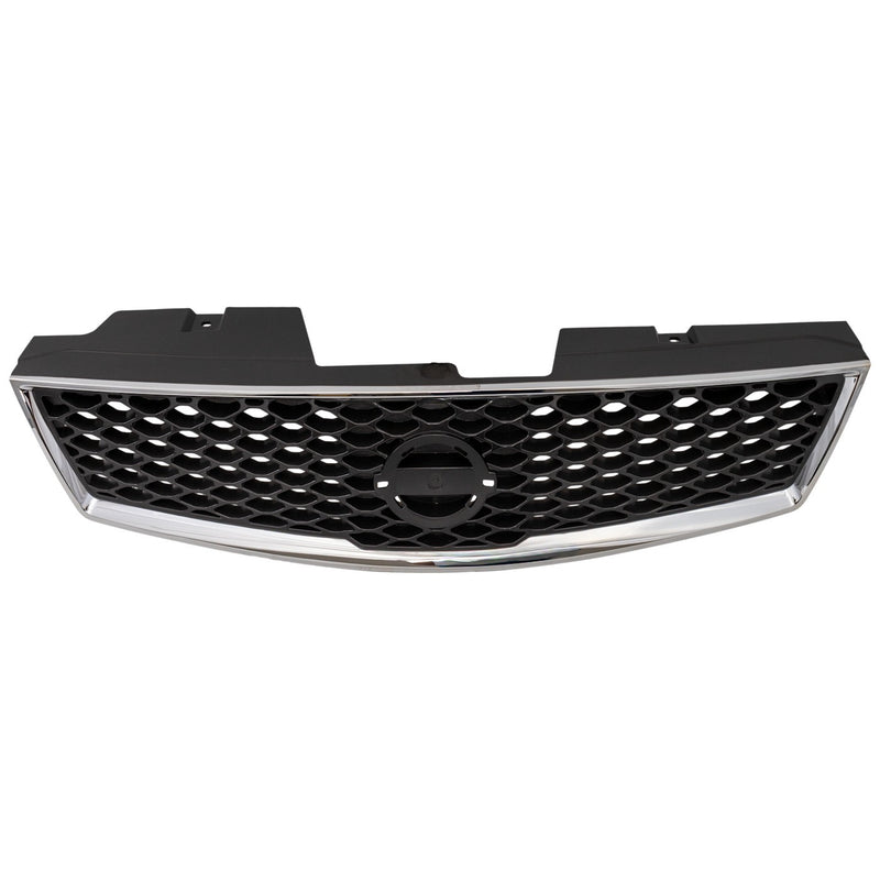 Grille For 2009-2012 Nissan Sentra Chrome Shell w/ Gray